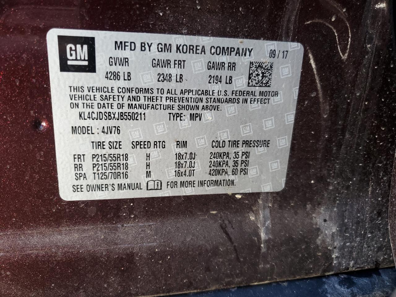 Photo 11 VIN: KL4CJDSBXJB550211 - BUICK ENCORE 