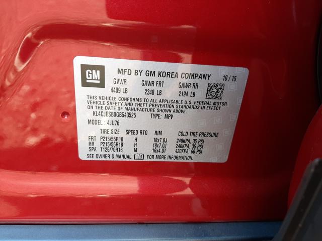 Photo 9 VIN: KL4CJESB0GB543525 - BUICK ENCORE 