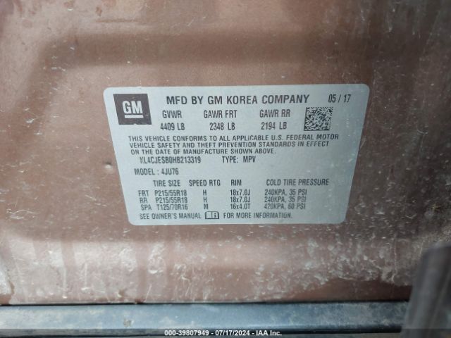 Photo 8 VIN: KL4CJESB0HB213319 - BUICK ENCORE 