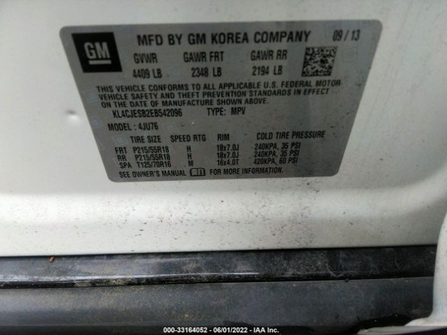 Photo 8 VIN: KL4CJESB2EB542096 - BUICK ENCORE 