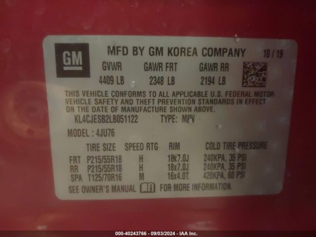 Photo 8 VIN: KL4CJESB2LB051122 - BUICK ENCORE 