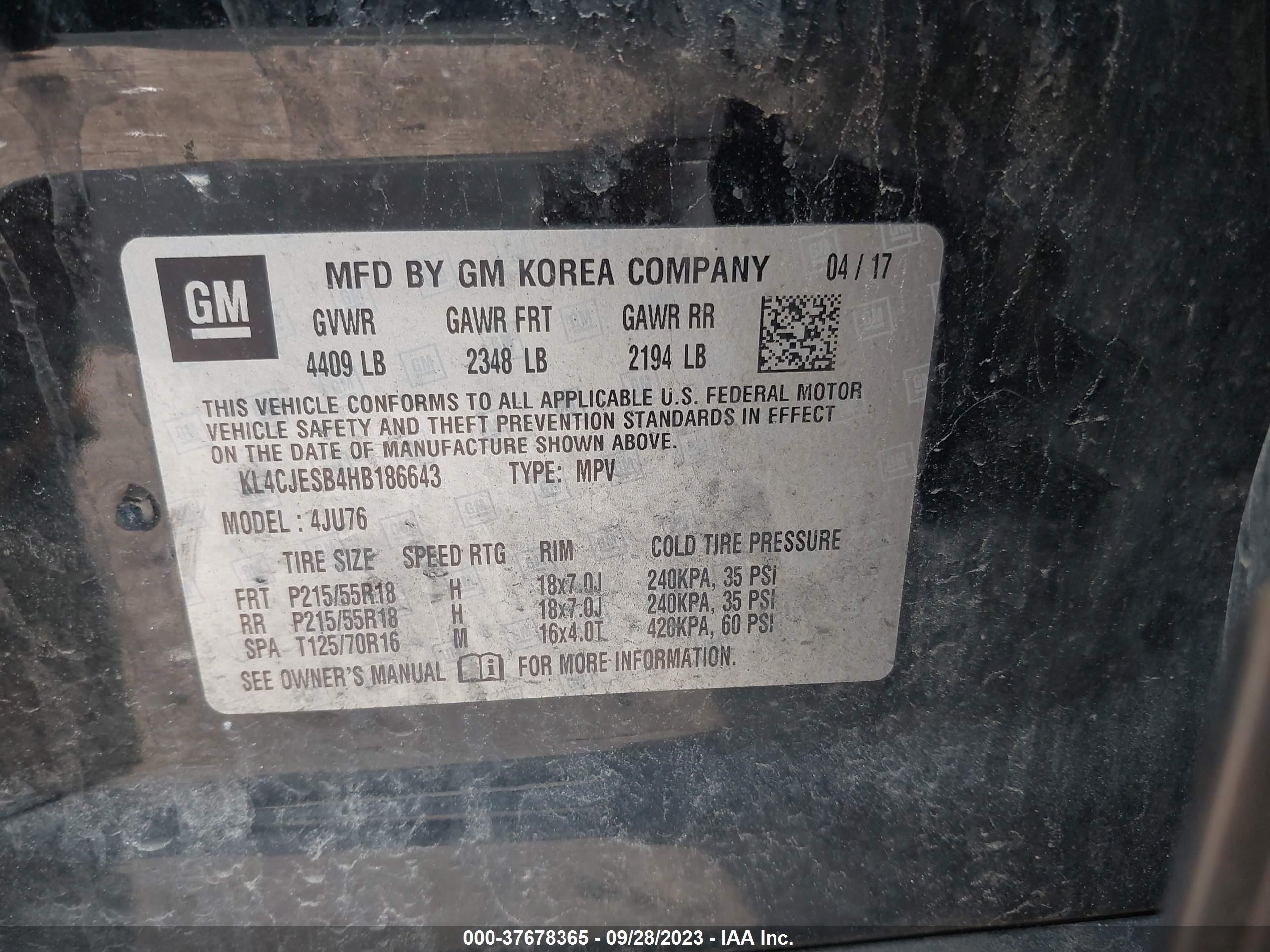 Photo 8 VIN: KL4CJESB4HB186643 - BUICK ENCORE 