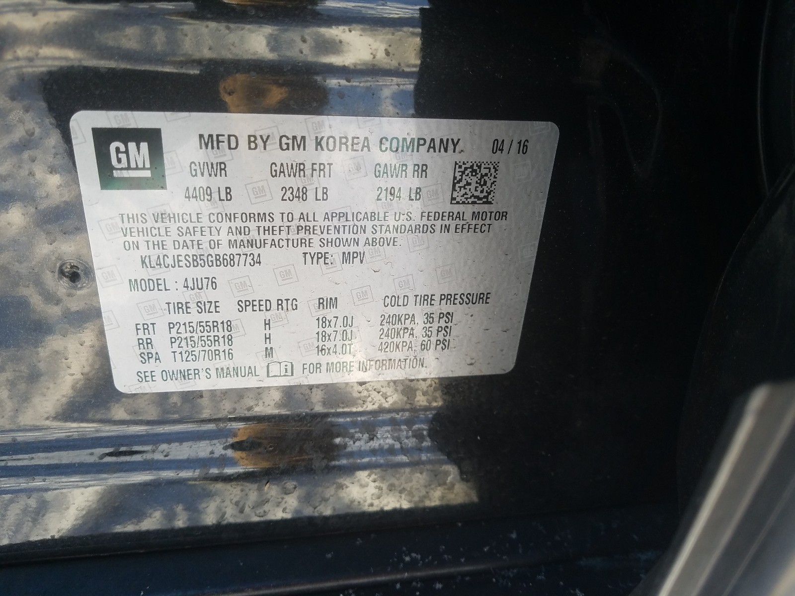 Photo 9 VIN: KL4CJESB5GB687734 - BUICK ENCORE 