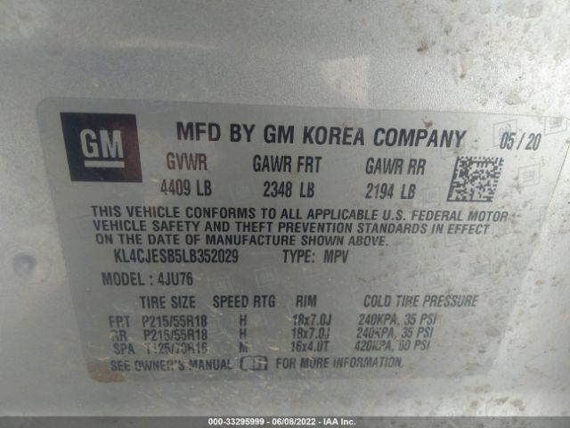 Photo 8 VIN: KL4CJESB5LB352029 - BUICK ENCORE 