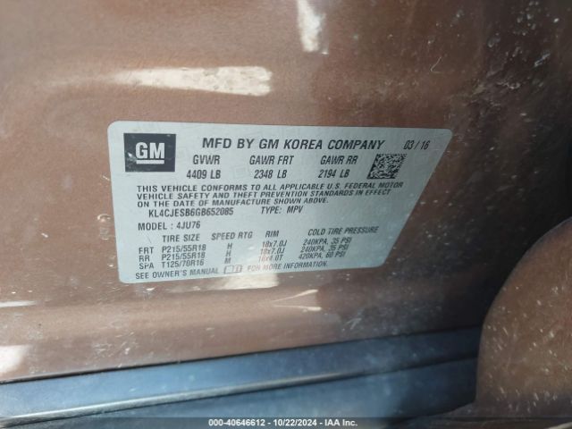 Photo 8 VIN: KL4CJESB6GB652085 - BUICK ENCORE 