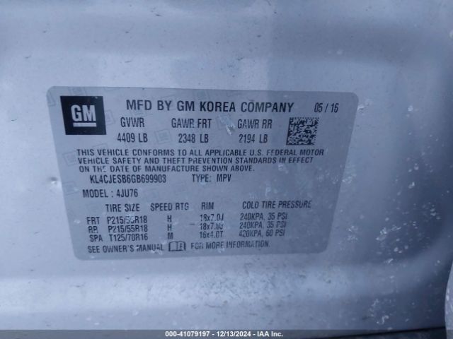 Photo 8 VIN: KL4CJESB6GB699908 - BUICK ENCORE 