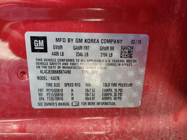 Photo 12 VIN: KL4CJESB6KB874490 - BUICK ENCORE PRE 