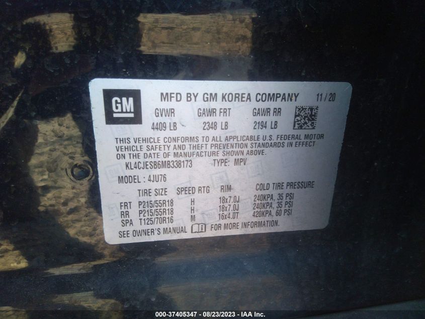 Photo 8 VIN: KL4CJESB6MB338173 - BUICK ENCORE 