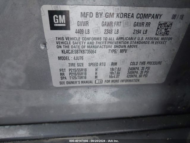 Photo 8 VIN: KL4CJESB7KB735064 - BUICK ENCORE 