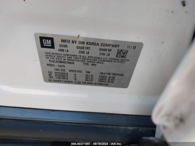 Photo 8 VIN: KL4CJESB8KB794849 - BUICK ENCORE PRE 