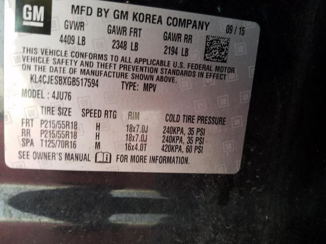 Photo 9 VIN: KL4CJESBXGB517594 - BUICK ENCORE 