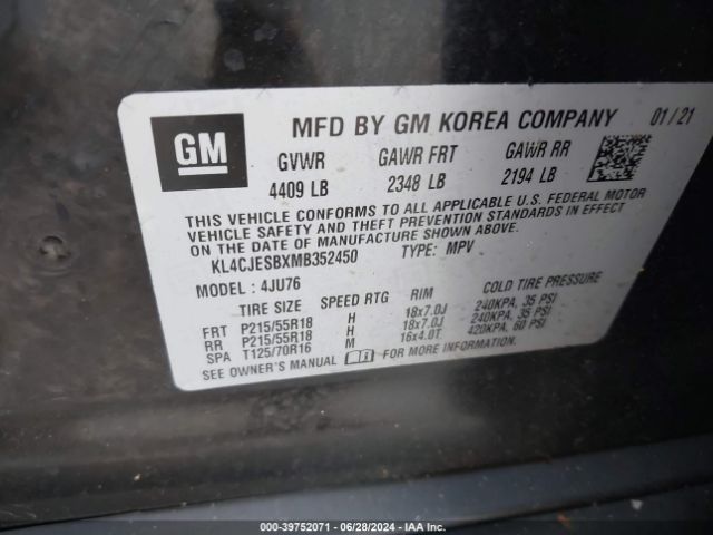 Photo 8 VIN: KL4CJESBXMB352450 - BUICK ENCORE 