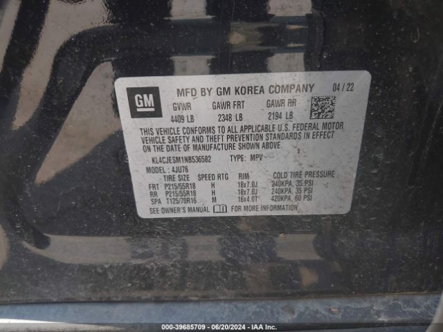 Photo 8 VIN: KL4CJESM1NB536582 - BUICK ENCORE 