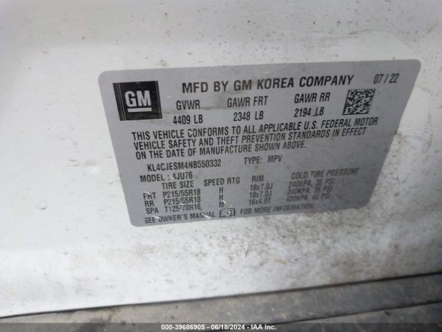 Photo 8 VIN: KL4CJESM4NB550332 - BUICK ENCORE 