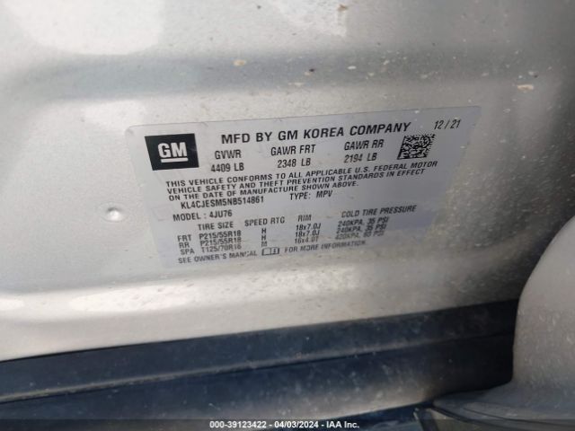 Photo 8 VIN: KL4CJESM5NB514861 - BUICK ENCORE 