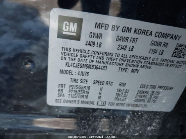 Photo 8 VIN: KL4CJESM6MB364483 - BUICK ENCORE 