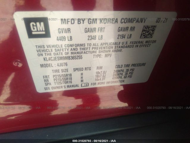 Photo 8 VIN: KL4CJESM9MB365255 - BUICK ENCORE 