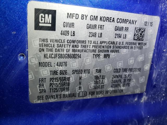 Photo 12 VIN: KL4CJFSB0GB600294 - BUICK ENCORE CON 