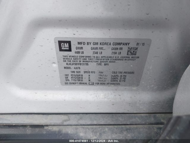 Photo 8 VIN: KL4CJFSB1FB131795 - BUICK ENCORE 