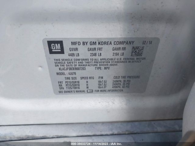 Photo 8 VIN: KL4CJFSB3EB687203 - BUICK ENCORE 