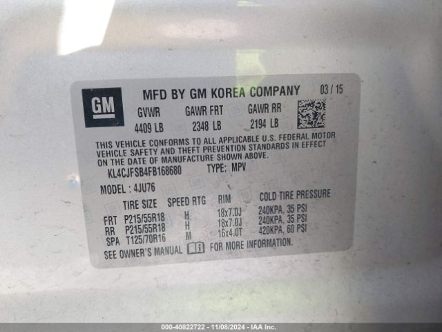 Photo 8 VIN: KL4CJFSB4FB168680 - BUICK ENCORE 