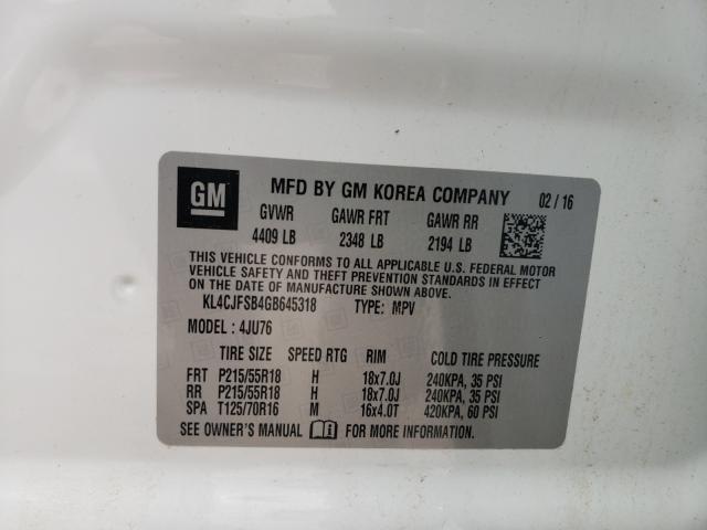 Photo 9 VIN: KL4CJFSB4GB645318 - BUICK ENCORE 