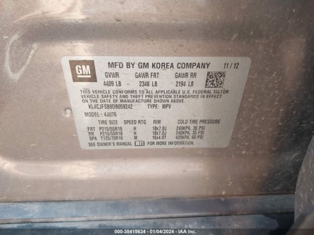 Photo 8 VIN: KL4CJFSB9DB059242 - BUICK ENCORE 