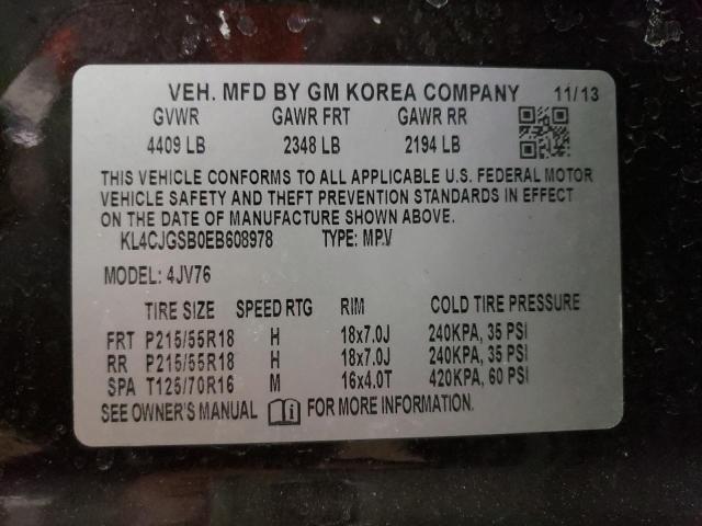 Photo 9 VIN: KL4CJGSB0EB608978 - BUICK ENCORE 