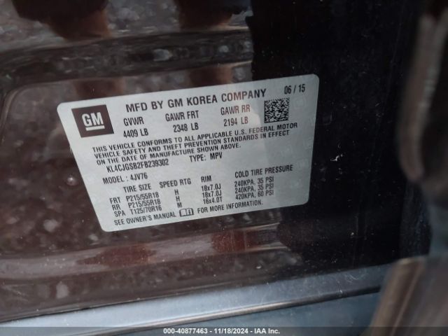 Photo 8 VIN: KL4CJGSB2FB239302 - BUICK ENCORE 