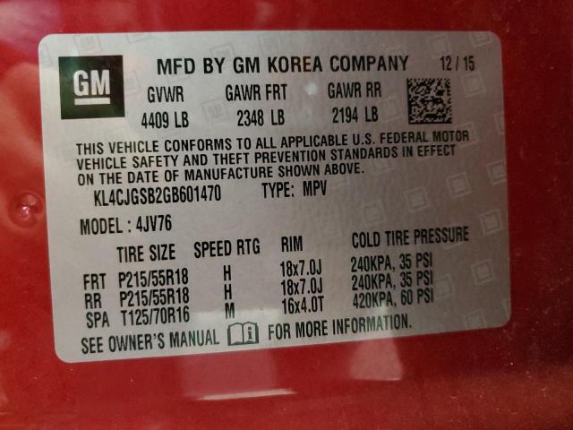 Photo 13 VIN: KL4CJGSB2GB601470 - BUICK ENCORE 