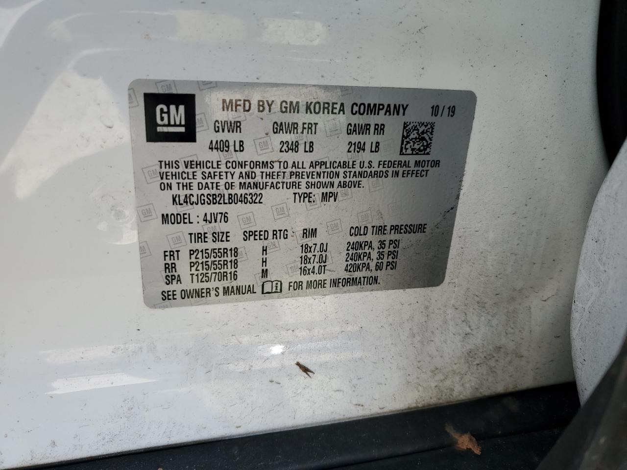 Photo 11 VIN: KL4CJGSB2LB046322 - BUICK ENCORE 