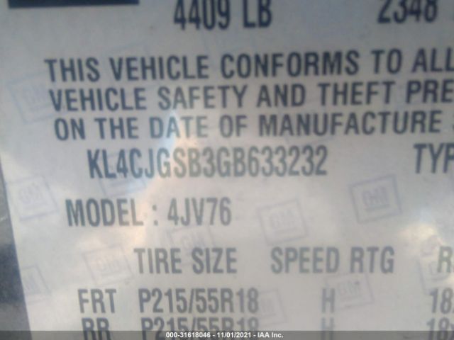 Photo 8 VIN: KL4CJGSB3GB633232 - BUICK ENCORE 