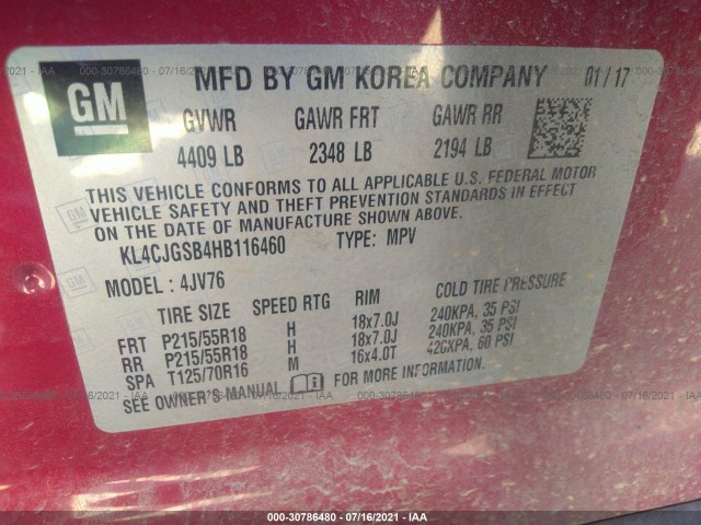 Photo 8 VIN: KL4CJGSB4HB116460 - BUICK ENCORE 