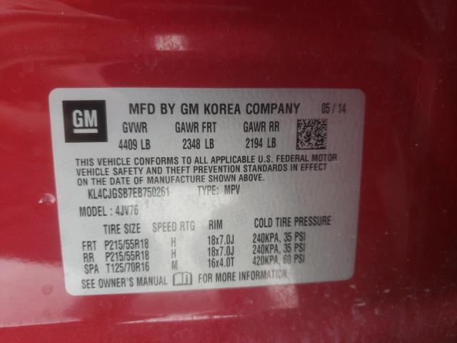 Photo 9 VIN: KL4CJGSB7EB750261 - BUICK ENCORE 