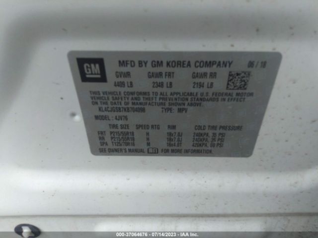 Photo 8 VIN: KL4CJGSB7KB704098 - BUICK ENCORE 