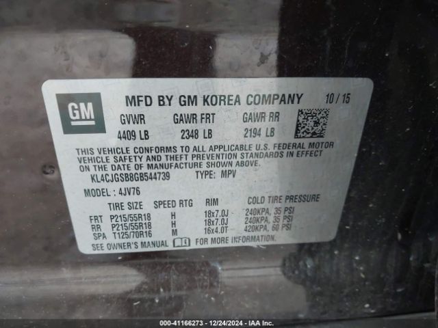 Photo 8 VIN: KL4CJGSB8GB544739 - BUICK ENCORE 