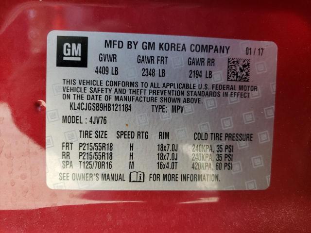 Photo 9 VIN: KL4CJGSB9HB121184 - BUICK ENCORE ESS 