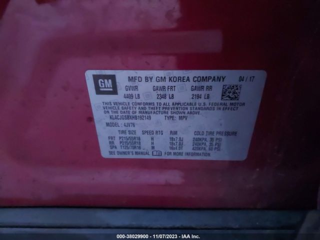 Photo 8 VIN: KL4CJGSBXHB192149 - BUICK ENCORE 