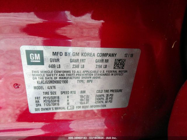 Photo 8 VIN: KL4CJGSM2KB821900 - BUICK ENCORE 