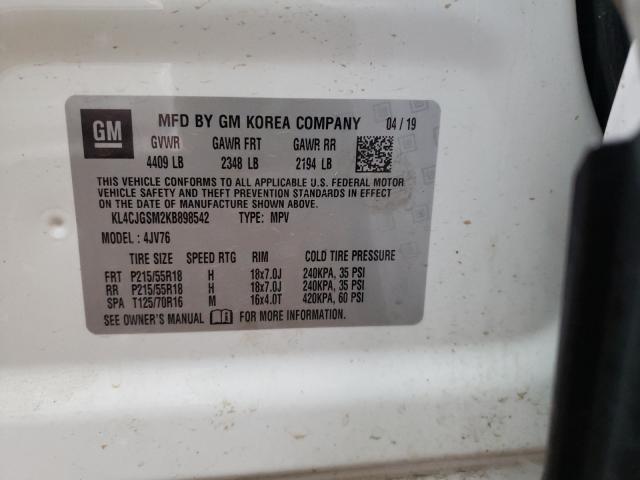 Photo 9 VIN: KL4CJGSM2KB898542 - BUICK ENCORE ESS 