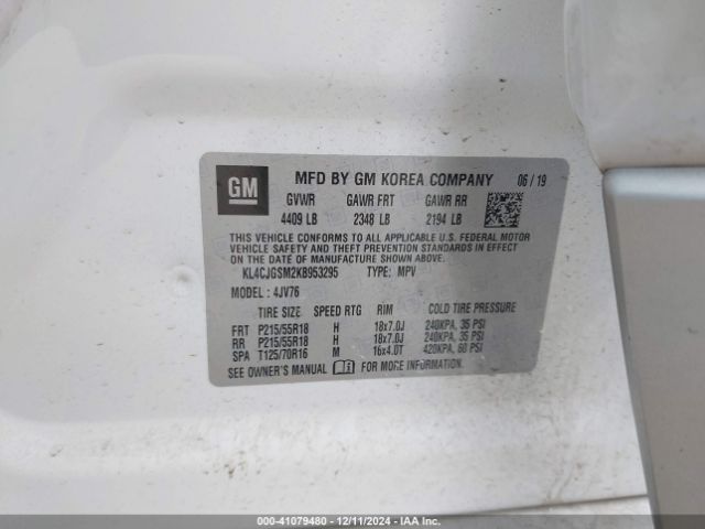 Photo 8 VIN: KL4CJGSM2KB953295 - BUICK ENCORE 