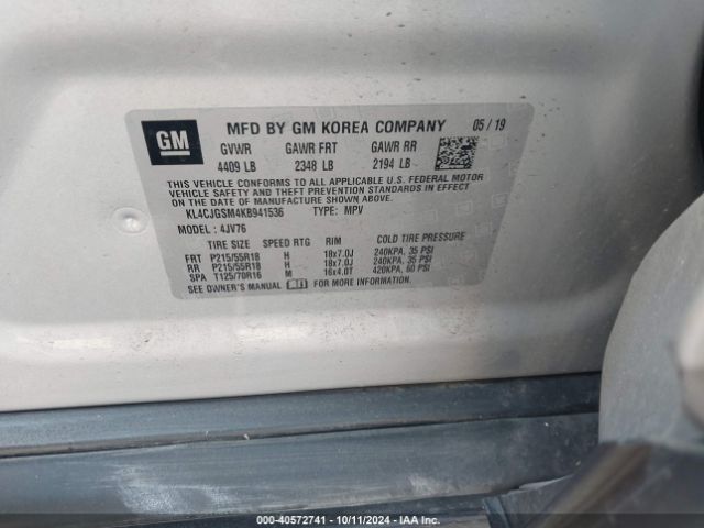 Photo 8 VIN: KL4CJGSM4KB941536 - BUICK ENCORE 