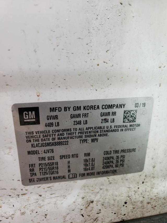 Photo 9 VIN: KL4CJGSM5KB889222 - BUICK ENCORE ESS 