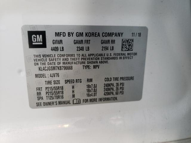 Photo 9 VIN: KL4CJGSM7KB796668 - BUICK ENCORE ESS 