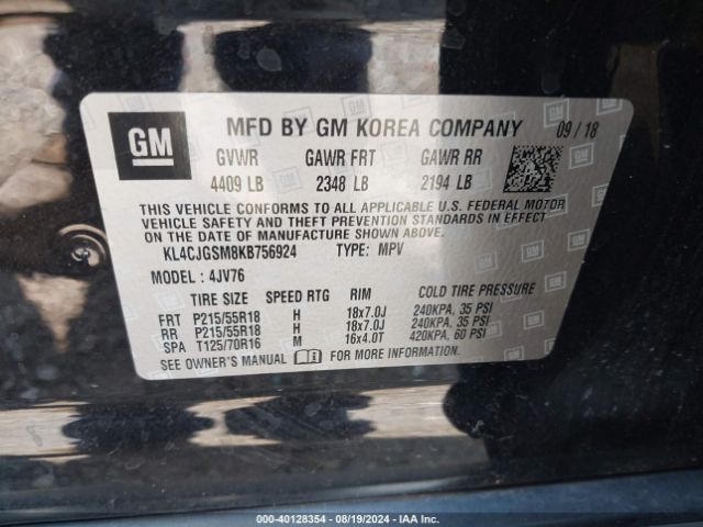 Photo 8 VIN: KL4CJGSM8KB756924 - BUICK ENCORE 