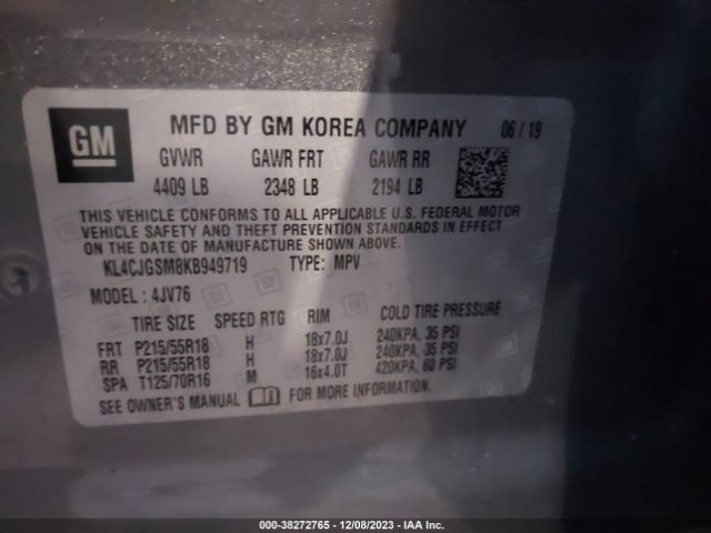 Photo 8 VIN: KL4CJGSM8KB949719 - BUICK ENCORE 