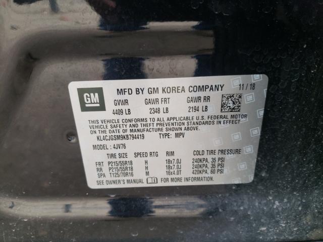 Photo 9 VIN: KL4CJGSM9KB794419 - BUICK ENCORE ESS 