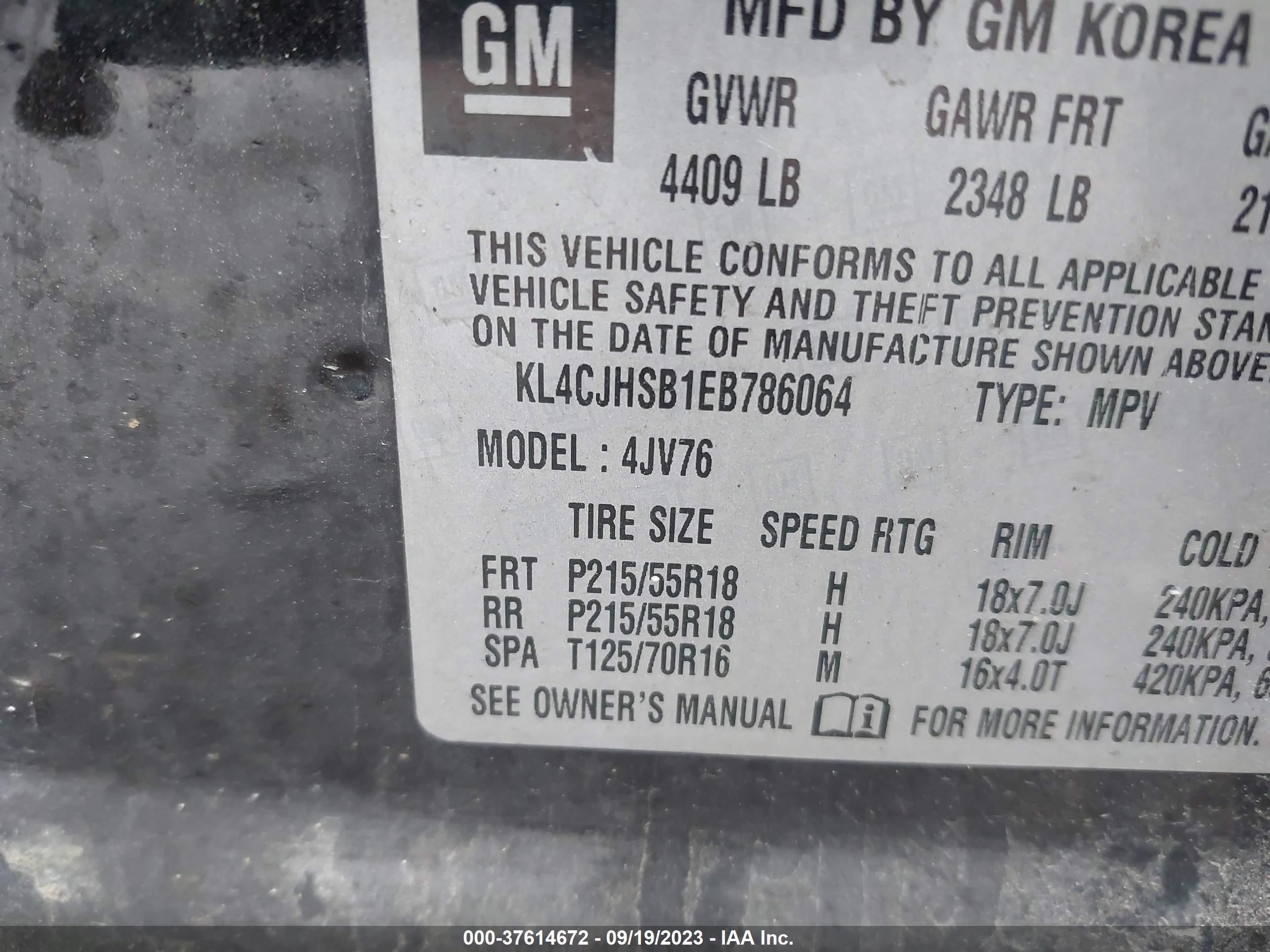 Photo 8 VIN: KL4CJHSB1EB786064 - BUICK ENCORE 