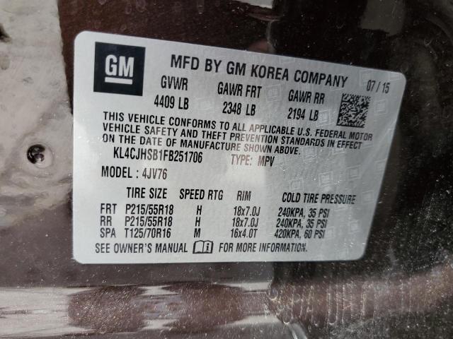 Photo 9 VIN: KL4CJHSB1FB251706 - BUICK ENCORE PRE 