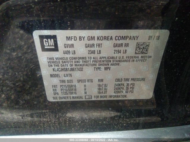 Photo 8 VIN: KL4CJHSB1JB617432 - BUICK ENCORE 